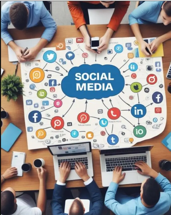 Social media marketing dashboard showing engagement growth